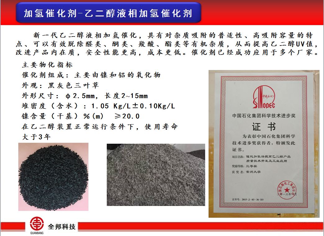 乙二醇液相加氢催化剂